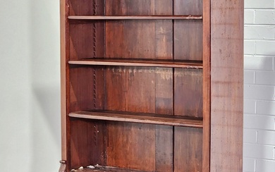 Victorian mahogany bookshelf, with two panel doors below (h:236 x...
