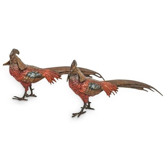Viennese Bronze Cold Painted Pheasants