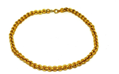 Vintage 18k Yellow Gold Textured Chain Necklace