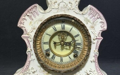 Vintage ANSONIA Porcelain Mantel Clock