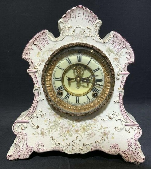 Vintage ANSONIA Porcelain Mantel Clock