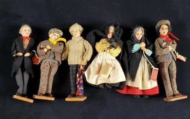 Vintage Dolls Jay Dublin Ireland Handmade Lot Of 6