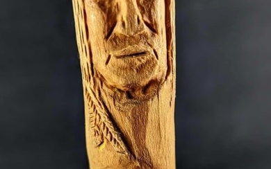 Vintage Hand Carved Wooden Walking Stick