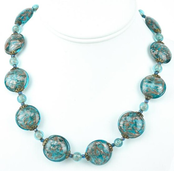 Vintage Italian Murano Art Glass Bead Necklace