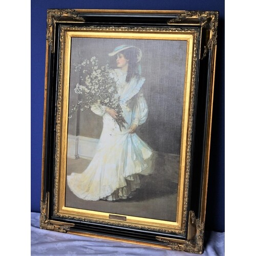 Vintage Large Print of 'Spring' by Sir John Lavery in an Orn...