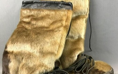 Vintage Seal Skin and Leather Boots