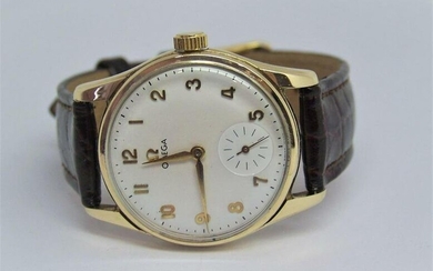 Vintage Solid 9k Gold OMEGA 17J Winding Watch 1950s Ref