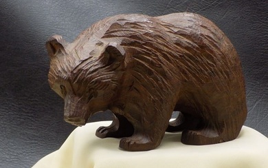 Vintage carved wood Black Forest bear. Great quality and detail