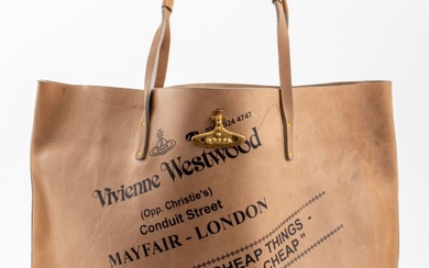 Vivienne Westwood Anglomania Tan Leather Tote Bag