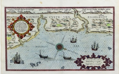 Waghenaer Map of the English Coast showing Newcastle and Robin Hood's Bay