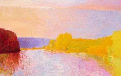 Wolf Kahn (1927-2020), Evening Cloud Over the River