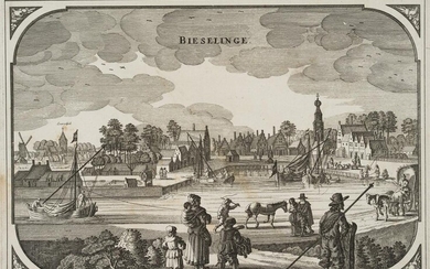 Zacharias Roman (17th century, Belgium), Old view of Biezelinge, Zeeland, Netherlands, 17th century, Etching
