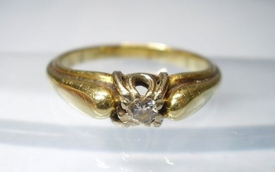 antike Goldschmiede-Arbeit - 14 kt. Yellow gold - Ring - 0.15 ct Diamond