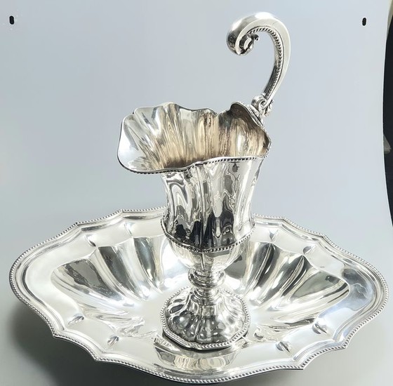 ewer and basin - .925 silver - Portugal - Mid 20th century