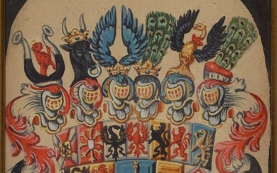 heraldic painting, german, 2nd half 18th C., Chur...