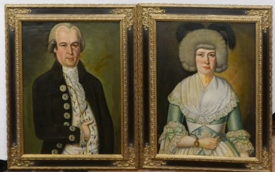 1 Pendant Eheportraits je unsign. (wohl 18. Jh.), gemalt anlässlich der Erhebung der Familie KIETER
