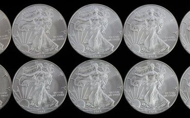 10 2012 SILVER AMERICAN EAGLE COIN LOT