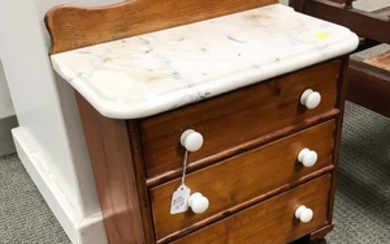 Child's Victorian Pine Marble-top Washstand