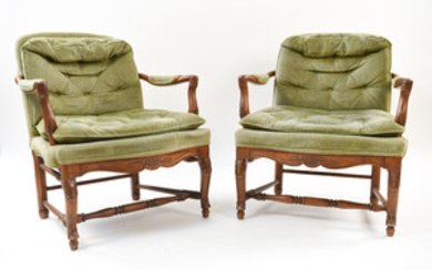 PAIR OF FRENCH PROVINCIAL STYLE ARM CHAIRS