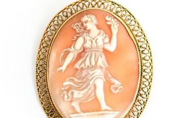 14K CARVED SHELL CAMEO
