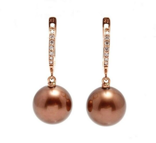 18 kt. Rose Gold - 10x11mm Special Chocolate Tahitian