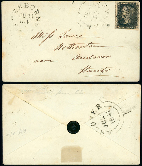 1840 One Penny Black and Two Pence Blue