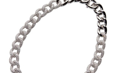 18CT WHITE GOLD AND DIAMOND NECKLACE