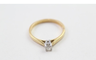 18ct gold round brilliant cut diamond solitaire ring (2.5g) ...