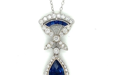 18k Sapphire Diamond Pendant