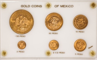 1945-1959 Gold Coins of Mexico Type Set in Case