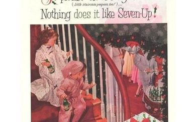 1956 Magazine Ad, 7 Up Soft Drink Christmas