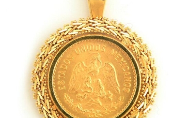 1959 Mexican Ten Pesos Gold Coin, 18k Yellow Gold