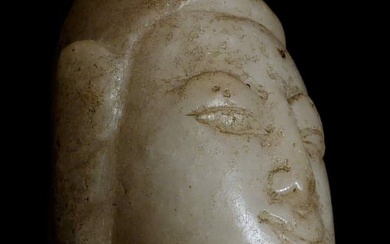 19thC Alabaster or Marble Burmese Buddha- Great Face, good size- special!