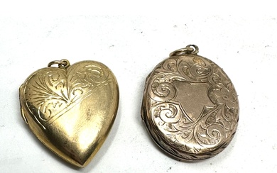 2 antique gold back & front lockets weight 7.6g