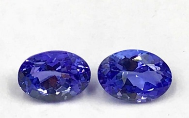 2.01ct Pair of Faceted Tanzanite Ovals Gemstones