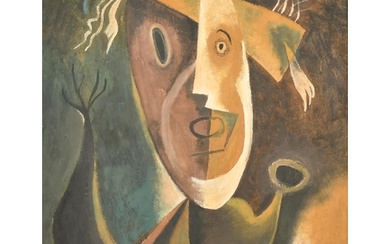 20th Century European School. A Surrealist Portrait, Oil on ...