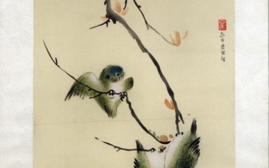 20th Century Japanese School - Eight Watercolours on silk...
