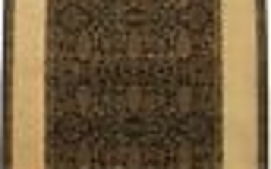 220 KPSI Black Extra Fine Wool & Silk 5X8 Hand Knotted Oriental Rug Decor Carpet