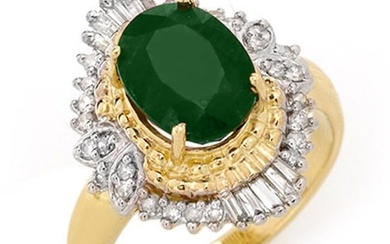 2.58 ctw Emerald & Diamond Ring 14k Yellow Gold
