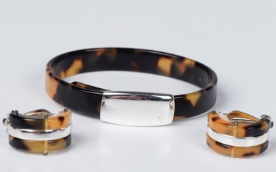 2pc Ralph Lauren Faux Tortoise Shell Bracelet and Earrings