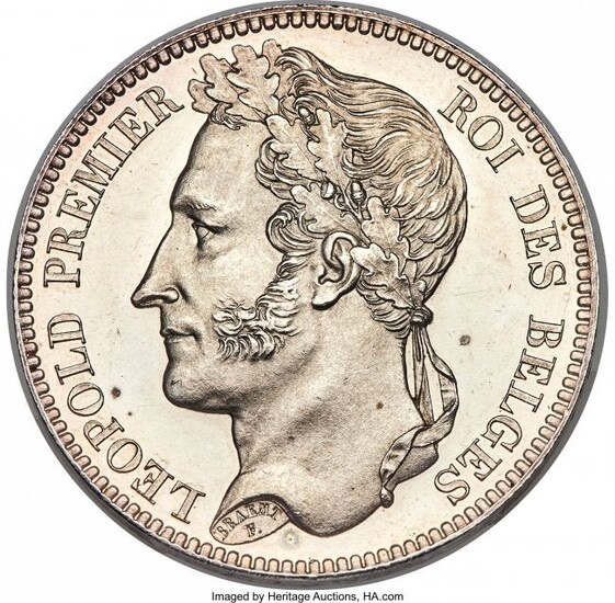 30070: Leopold I silver Proof Pattern 5 Francs 1832 PR6