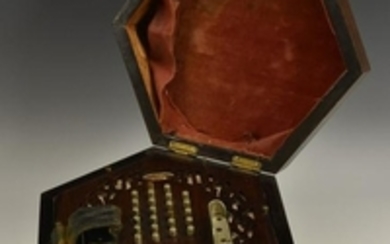 A 19th century rosewood concertina, by C Wheatstone