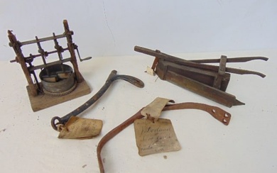 4 Patent Models, Plough, "Application of Varnishes", by Cahoone, Walker & Cahoone, 1881; "Shoe-Calk