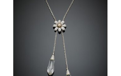 CHANTECLER CAPRI White gold woven sautoir with diamond set daisy...