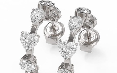 4.2 ctw Mix Cut Diamonds Designer Earrings 18K White Gold