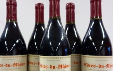5 bouteilles de Côtes du Rhône 2003 Rouge... - Lot 70 - Enchères Maisons-Laffitte