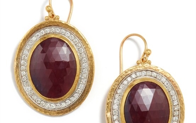 Gurhan, A Pair of Ruby and Diamond Earrings