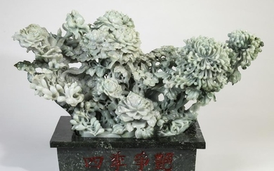 Chinese celadon jade carving, 110 lbs. of jade
