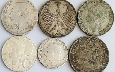 6 Silver World coins, 55.5 grams