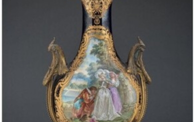 A Large Sèvres-Style Gilt Bronze Mounted Porcel